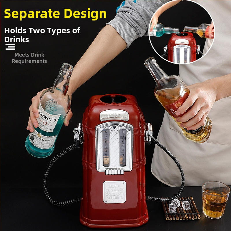 Винтидж креативен бар с двоен пистолет за вино, винен оръдие, винена кула, бензиностанция, машина за вино, машина за бира, домашна машина за бира