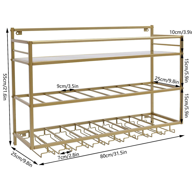 Nordic Light luksuslik veiniriiul seinale riputatav veinikapp Lihtne kerge luksuslik veiniriiul seinakaunistuseks mõeldud hoiuriiul rippuv tassiriiul