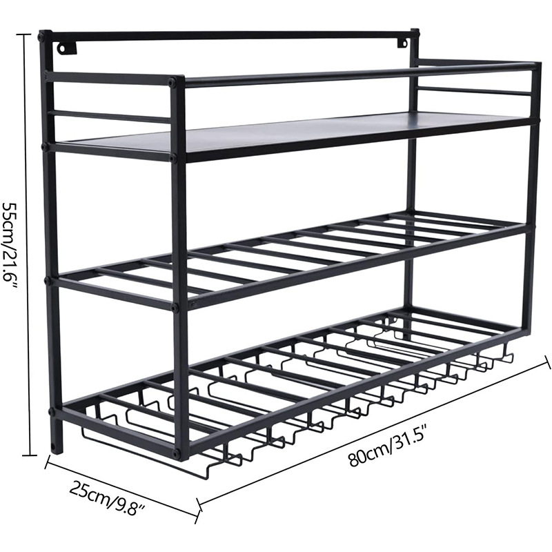 Nordic Light luksuslik veiniriiul seinale riputatav veinikapp Lihtne kerge luksuslik veiniriiul seinakaunistuseks mõeldud hoiuriiul rippuv tassiriiul