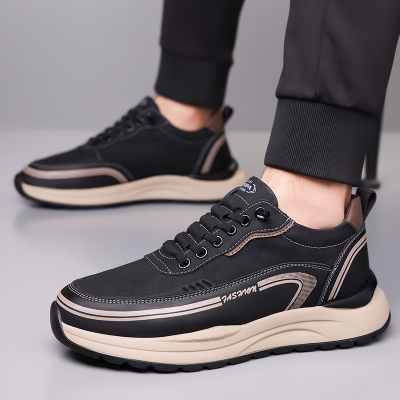 Toamna 2025 Pantofi Doug pentru bărbați, pantofi casual, la modă, cu toc înalt, pantofi albi, pantofi simpli