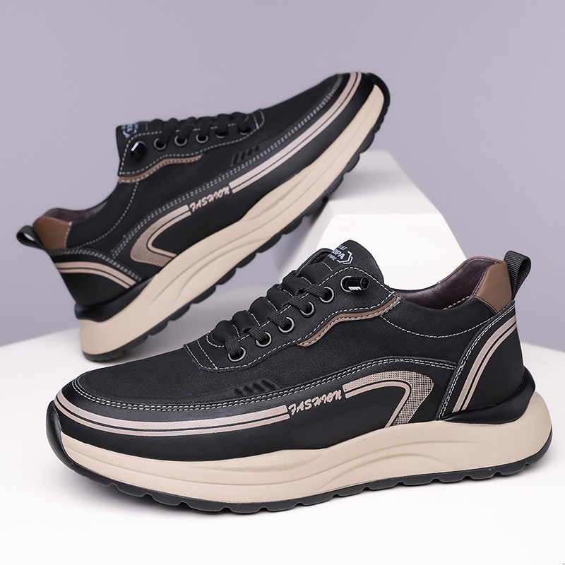 Toamna 2025 Pantofi Doug pentru bărbați, pantofi casual, la modă, cu toc înalt, pantofi albi, pantofi simpli