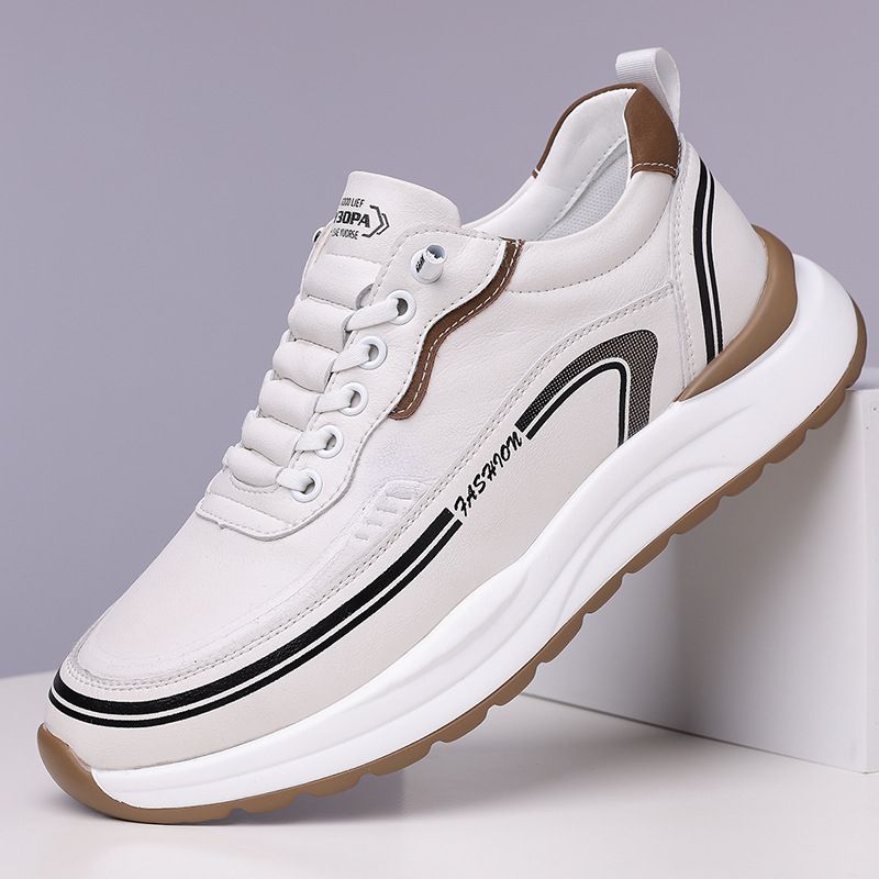 Toamna 2025 Pantofi Doug pentru bărbați, pantofi casual, la modă, cu toc înalt, pantofi albi, pantofi simpli