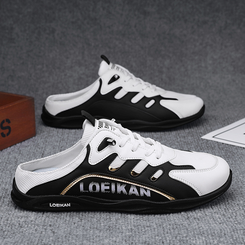 Meeste kingad pluss-suuruses 2025. aasta suvine uus stiil hingava ninaosaga poolsaabastega kontsata meeste vabaaja sussid 47