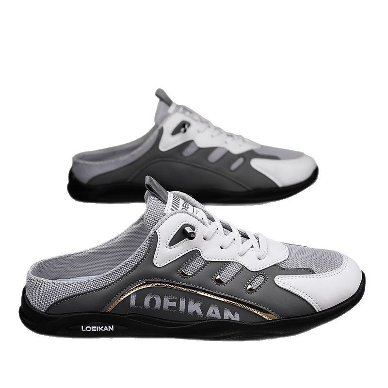 Meeste kingad pluss-suuruses 2025. aasta suvine uus stiil hingava ninaosaga poolsaabastega kontsata meeste vabaaja sussid 47