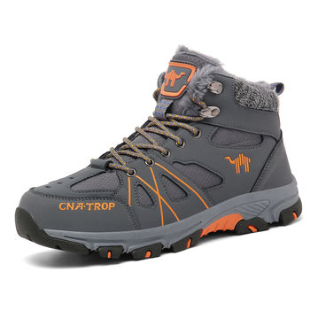 Pantofi de drumeție înalți pentru bărbați, cizme de zăpadă, căptușiți cu fleece, căptușiți cu bumbac gros, iarna, sport, în aer liber