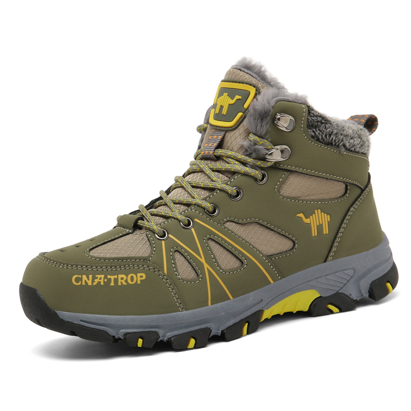 Pantofi de drumeție înalți pentru bărbați, cizme de zăpadă, căptușiți cu fleece, căptușiți cu bumbac gros, iarna, sport, în aer liber