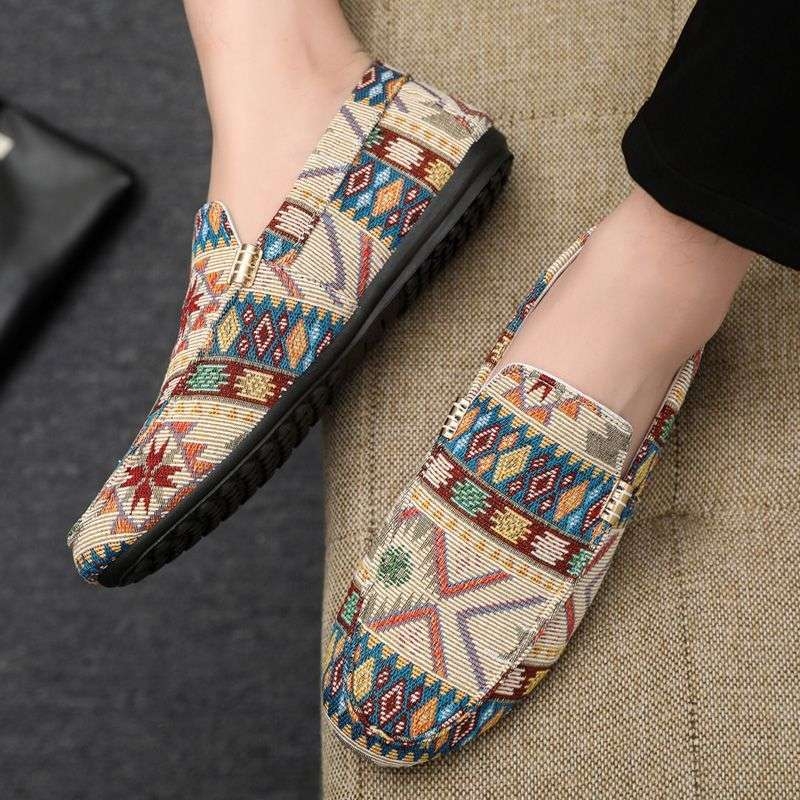 Auduma apavi vīriešiem, mīkstas zoles elpojoši uzvelkamie apavi, korejiešu stila moderni, slinki ikdienas apavi, studentu sociālās braukšanas apavi vīriešiem