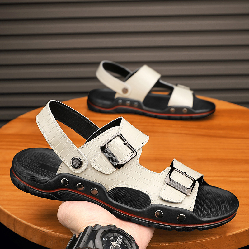 Határokon átnyúló nagy méretű 48-as strandcipők férfi ifjúsági divatos cipők kétszínű szandálok és papucsok vezetési cipők gázlócipők marhabőr szandálok férfi cipők