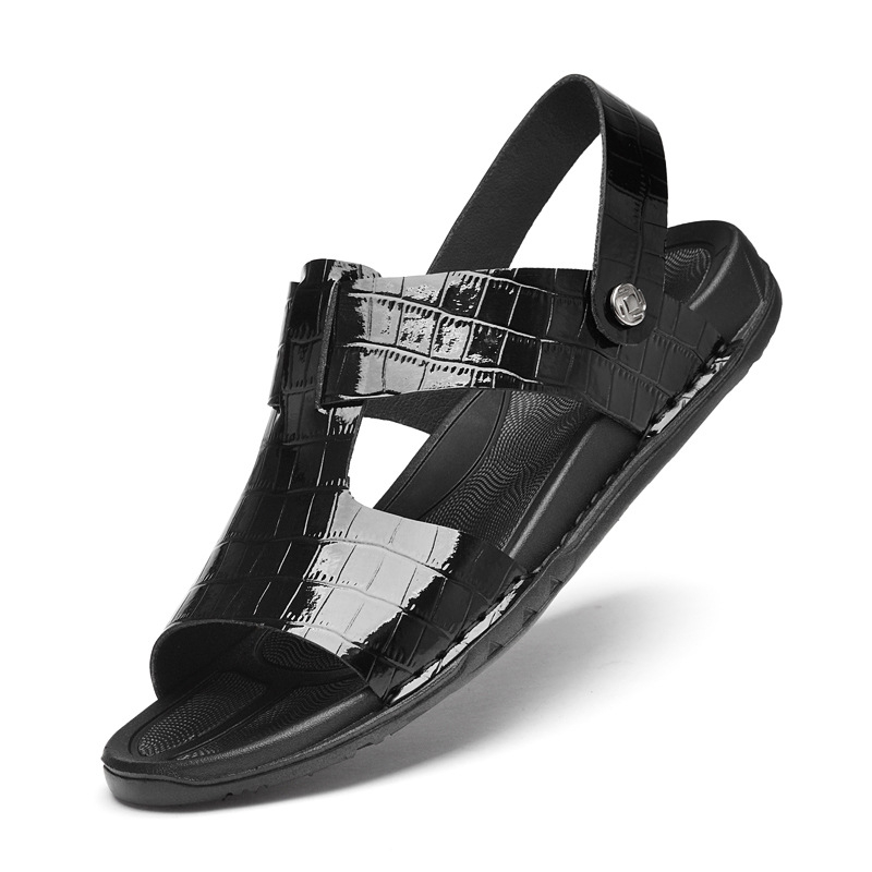 37-es férfi szandál valódi bőrből 2025 új nyári strandcipő csúszásgátló nagy méret 2,25 kg szabadtéri viselet szandál férfi 46-os méret