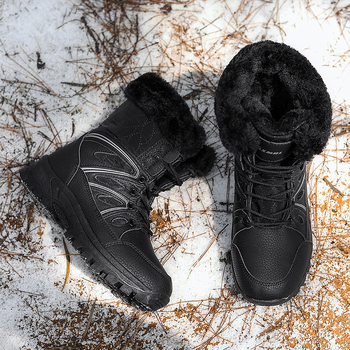 2023 Cizme de zăpadă noi pentru sporturi în aer liber, mărime plus, pentru femei, cizme medii calde cu căptușeală din fleece, pantofi de schi și drumeții pentru femei