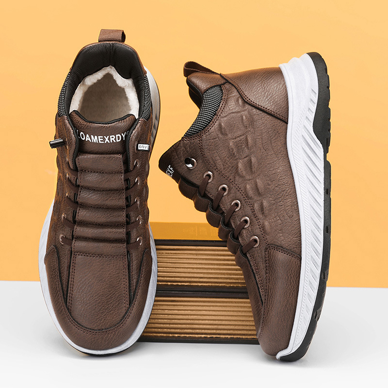 Férfi cipők 2024 téli új szabadidős sport első lépés pedálos munka vízálló kültéri polár béléssel meleg pamut cipő Tide