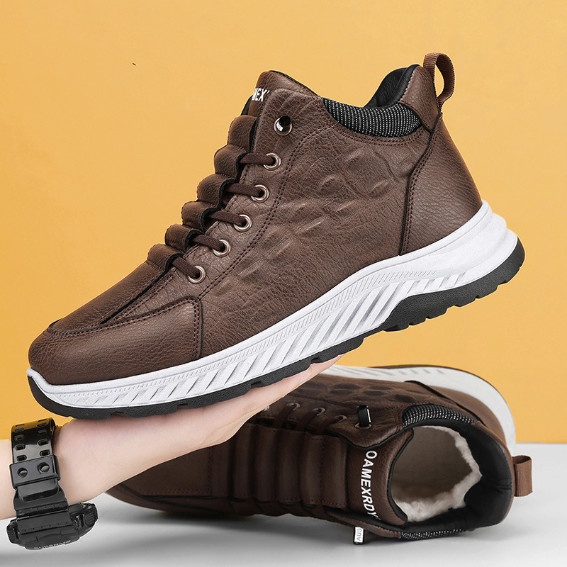 Férfi cipők 2024 téli új szabadidős sport első lépés pedálos munka vízálló kültéri polár béléssel meleg pamut cipő Tide