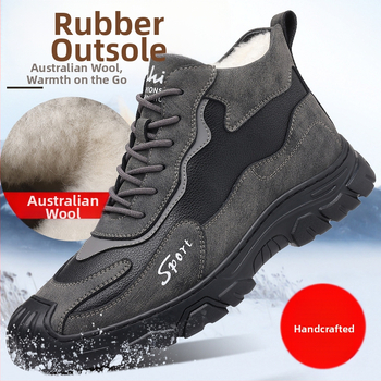 Északkeleti meleg, csúszásmentes pamutcipő, férfi téli, gyapjúbéléssel, meleg, vastagított szőrmével ellátott, sport, alkalmi, férfi hótaposó