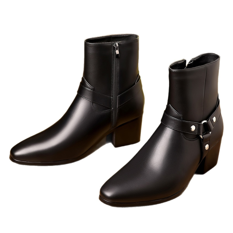 Vyriški „Chelsea“ aulinukai iki blauzdos, nauji, šoniniai, užtrauktukai motociklo batai, madingi, madingi, britiško stiliaus, smaili nosis, laisvalaikio vyriški batai.