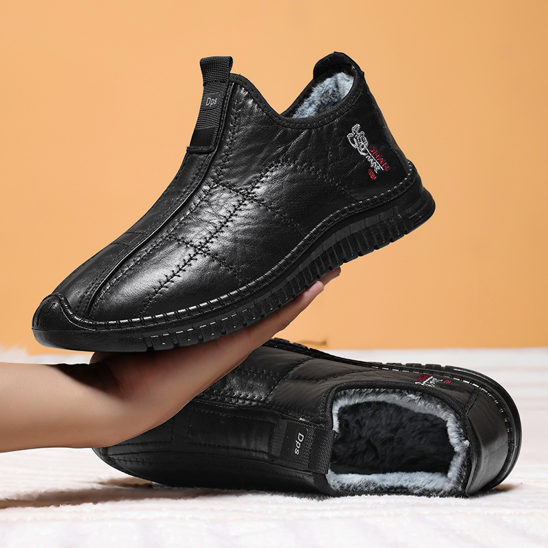Téli régi pekingi szövetcipő férfiaknak, pamutcipő, meleg és polár bélésű, középkorú és idős apáknak való cipő, csúszásmentes, vastagított túracipő időseknek, pamut csizma