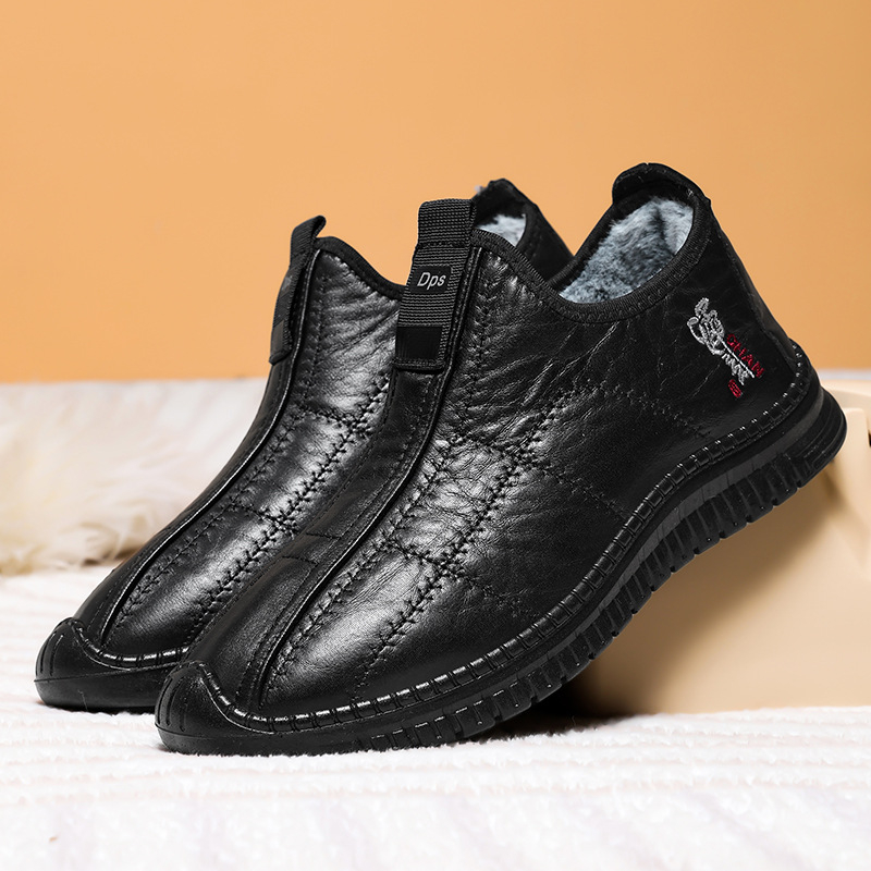 Téli régi pekingi szövetcipő férfiaknak, pamutcipő, meleg és polár bélésű, középkorú és idős apáknak való cipő, csúszásmentes, vastagított túracipő időseknek, pamut csizma