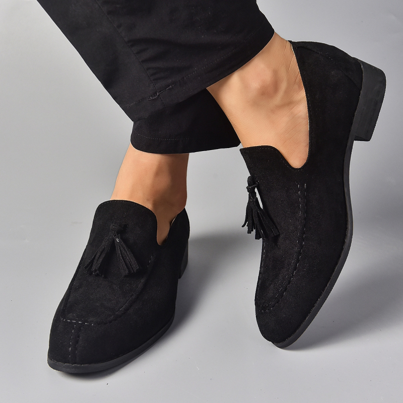 Zomšiniai kvadratiniai kulnai, rudens laisvalaikio bateliai, verslo formatai, užsegami, nauji, kutais dekoruoti mokasinai, plius dydžio vyriški batai