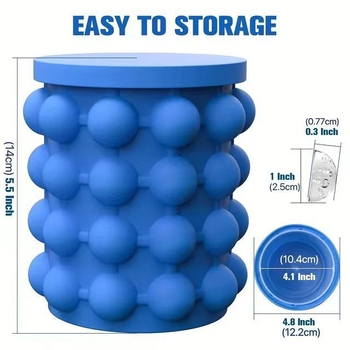 Μπλε κουβάς πάγου μεγάλη παγομηχανή εύκολη αφαίρεση καλουπιού πάγου οικιακή κατασκευή πάγου τεχνουργήματος κουβάς πάγου σιλικόνης κύπελλο κατασκευής πάγου