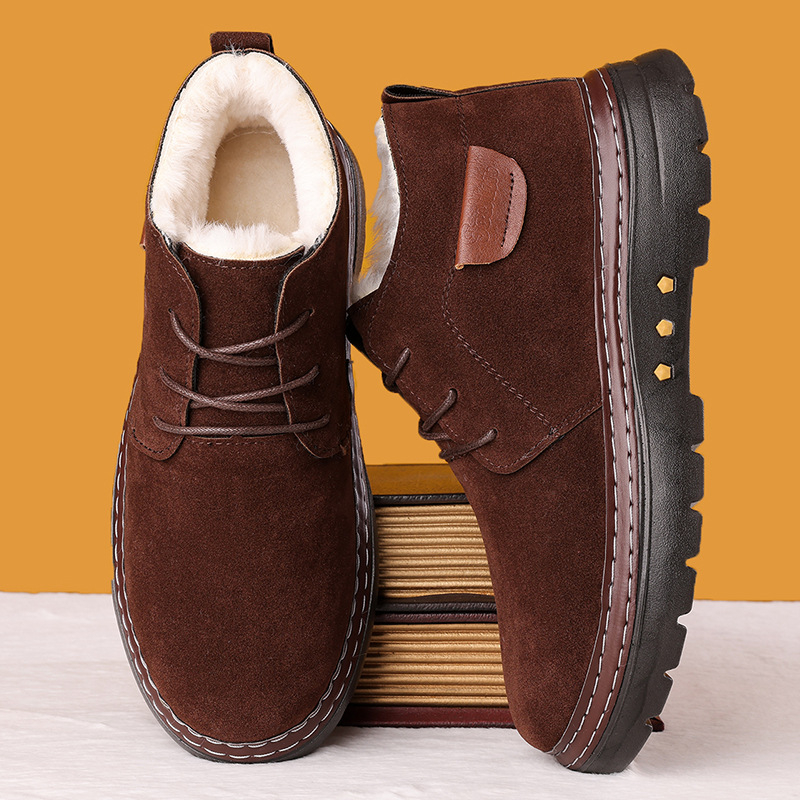 Nauji, rankomis siūti, žieminiai, plius dydžio vyriški medvilniniai batai, neslystantys, atsparūs šalčiui, sustorinti, šilti, pamušalu, dideli medvilniniai batai.