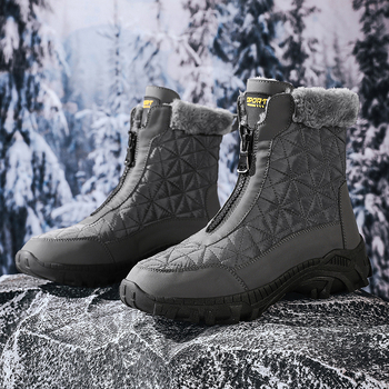 Διασυνοριακά βαμβακερά παπούτσια plus size ανδρών νέα casual μόδας ομπρέλα ύφασμα εξωτερικού εμπορίου fleece επένδυση χοντρές ζεστές μπότες χιονιού μεγάλα βαμβακερά παπούτσια