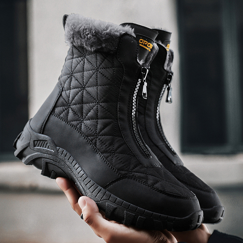 Határokon átnyúló plus size pamut férfi cipő új lezser divat esernyő szövet külkereskedelmi polár béléssel vastag meleg hótaposó nagy pamut cipő