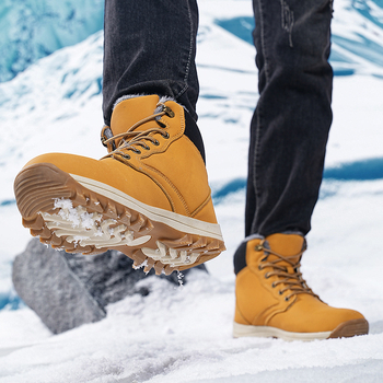 Μπότες Χιονιού Μπότες Ανδρικά Παπούτσια Πεζοπορίας Μπότες Χιονιού για Υπαίθριες Δραστηριότητες Ζεστά Ρωσικά Χειμερινά Βαμβακερά Παπούτσια με Επένδυση Φλις