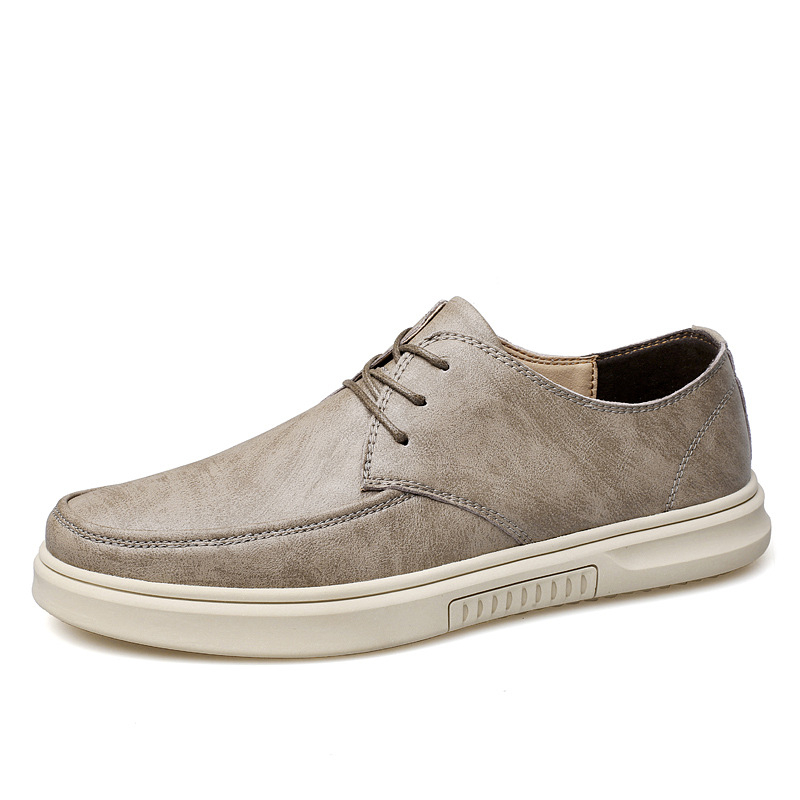 Külkereskedelmi fűzős cipők Férfi marhabőr puha talpú férfi cipők Lélegző, határokon átnyúló férfi bőrcipők Valódi bőr hétköznapi bőrcipők Mindenféle egyezésű, egyrétegű cipők