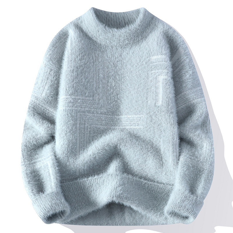 Határokon átnyúló külkereskedelmi generáció Az AliExpress férfi hallgatói főként fiatal nerc bársony bélelt fél garbós pulóvert dobnak fel