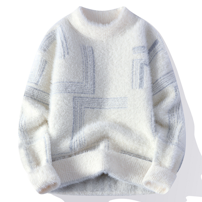 Határokon átnyúló külkereskedelmi generáció Az AliExpress férfi hallgatói főként fiatal nerc bársony bélelt fél garbós pulóvert dobnak fel