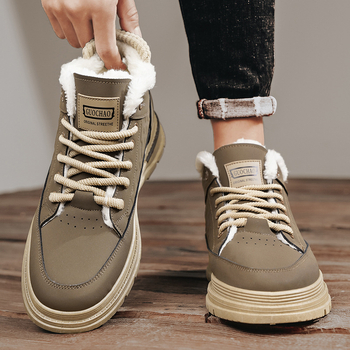 Ανδρικά παπούτσια από βελούδο βαμβάκι Cross-Border, μπότες Martin, άνοιξη & φθινόπωρο 2024, νέα μόδα, casual παπούτσια μοτοσικλέτας, παπούτσια εργασίας, μπότες χιονιού