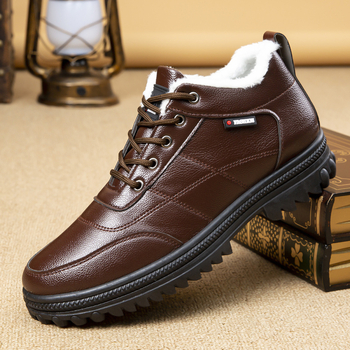 Vyriški žieminiai medvilniniai batai su pliušiniu pamušalu, neslystantys laisvalaikio batai, patogūs tėčio batai, universalūs darbiniai sniego batai, sustorinti ir šilti