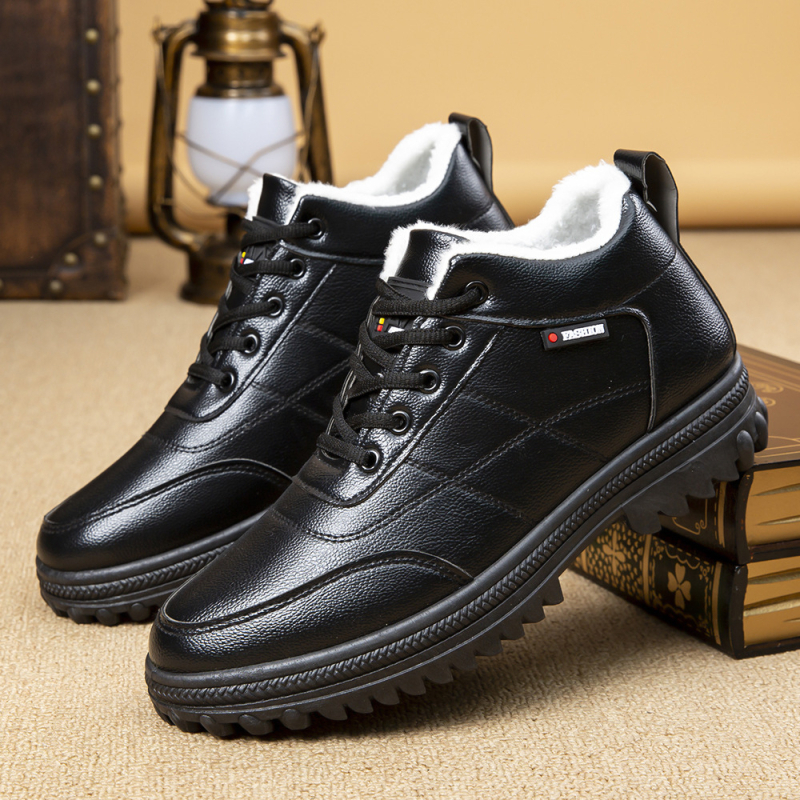 Vyriški žieminiai medvilniniai batai su pliušiniu pamušalu, neslystantys laisvalaikio batai, patogūs tėčio batai, universalūs darbiniai sniego batai, sustorinti ir šilti