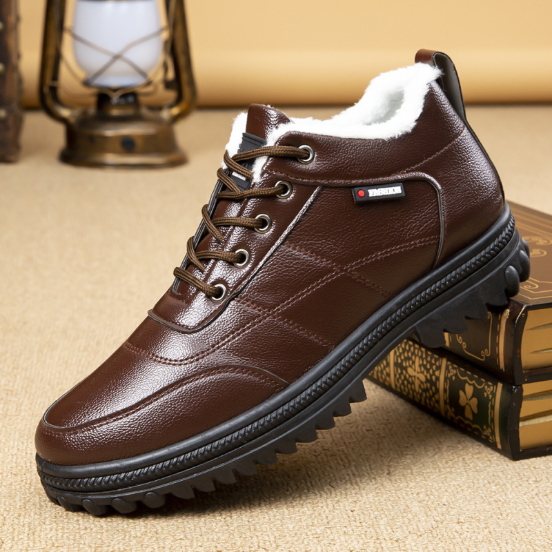 Vyriški žieminiai medvilniniai batai su pliušiniu pamušalu, neslystantys laisvalaikio batai, patogūs tėčio batai, universalūs darbiniai sniego batai, sustorinti ir šilti