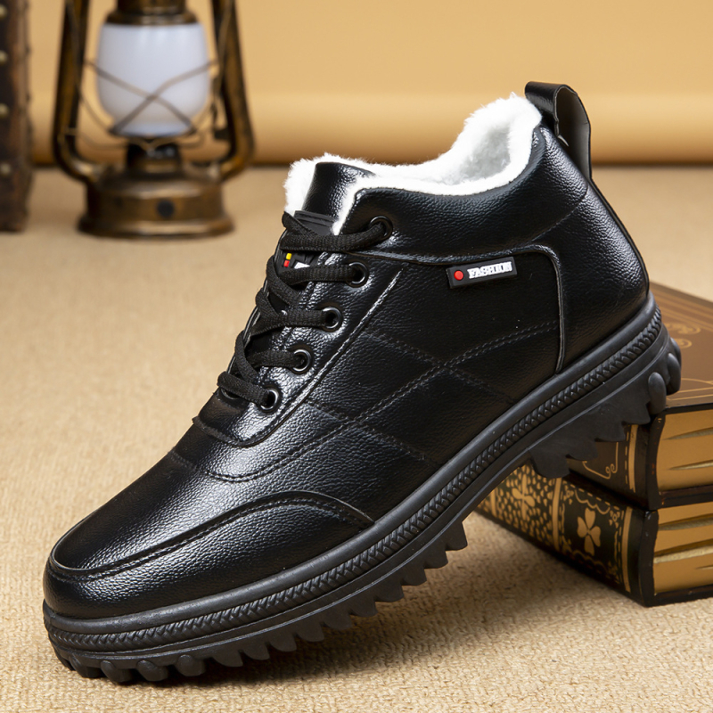 Vyriški žieminiai medvilniniai batai su pliušiniu pamušalu, neslystantys laisvalaikio batai, patogūs tėčio batai, universalūs darbiniai sniego batai, sustorinti ir šilti