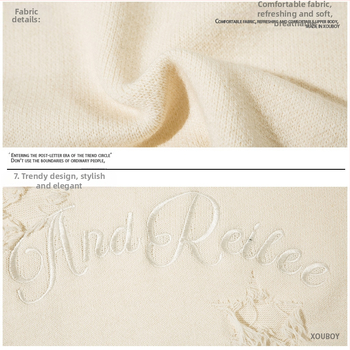 YPRS Мъжки европейски и американски стил хип-хоп хай-стрит модна марка с бродерия, мързелив стил, широк плетен пуловер за мъже и жени