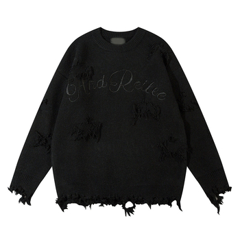 YPRS Мъжки европейски и американски стил хип-хоп хай-стрит модна марка с бродерия, мързелив стил, широк плетен пуловер за мъже и жени