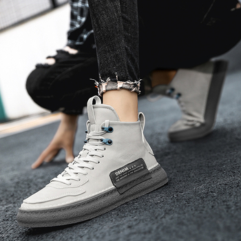 Ευρωπαϊκά ψηλοτάκουνα αθλητικά παπούτσια με χοντρή σόλα 2024 Φθινόπωρο και Χειμώνας Ανδρικά Κορεάτικα casual μοντέρνα παπούτσια για φοιτητές, λευκά παπούτσια μόδας