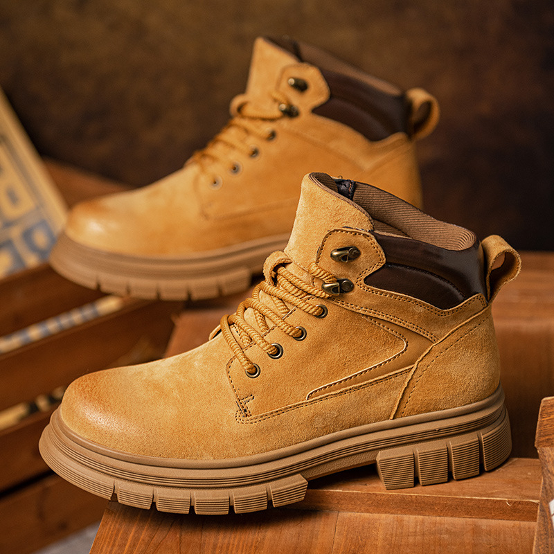 Ghete Martin înalte pentru bărbați, stil britanic, retro, pentru agrement, în aer liber, pentru camping și alpinism.