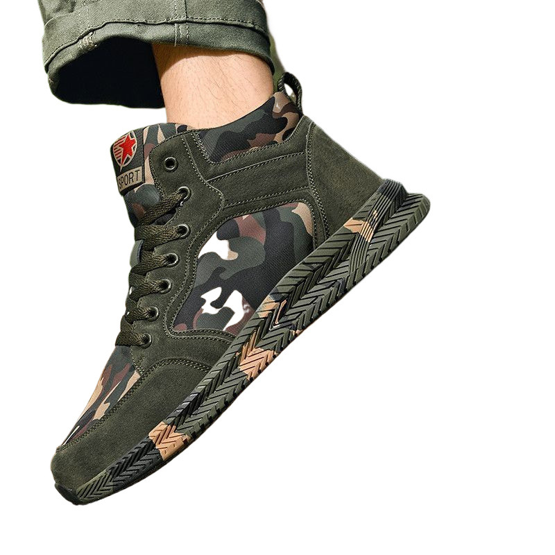 Aukštakulniai drobiniai plius aksominiai kamufliažiniai batai vyrams ir moterims, rudens ir žiemos lauko laisvalaikio sportiniai batai, žygio batai, treniruočių batai, išlaisvinimo batai