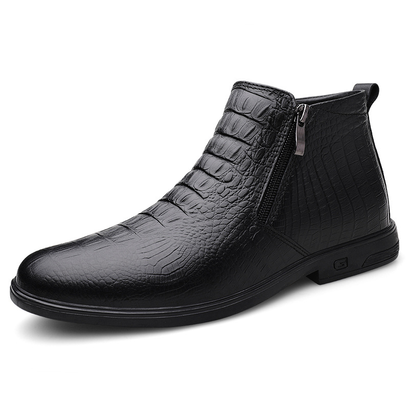 Pantofi de damă pentru bărbați, pantofi casual din piele, talpă moale, la modă, leneși, cald, căptușit cu fleece, cizme scurte, pantofi de lucru de top, cizme Martins