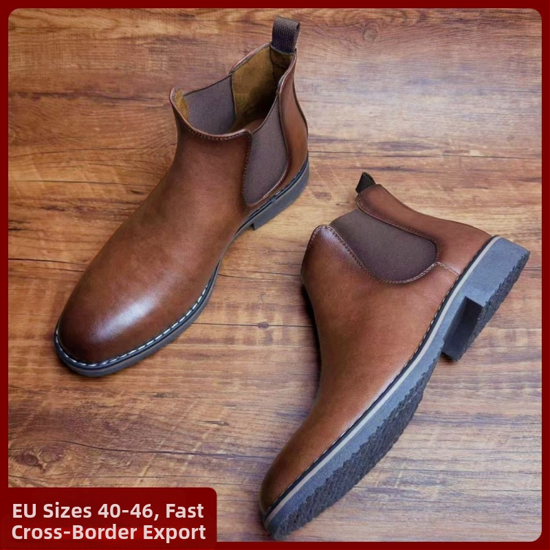 Meeste piiriülesed Chelsea saapapaeltega saapad Briti retro madala säärega Chelsea saapad
