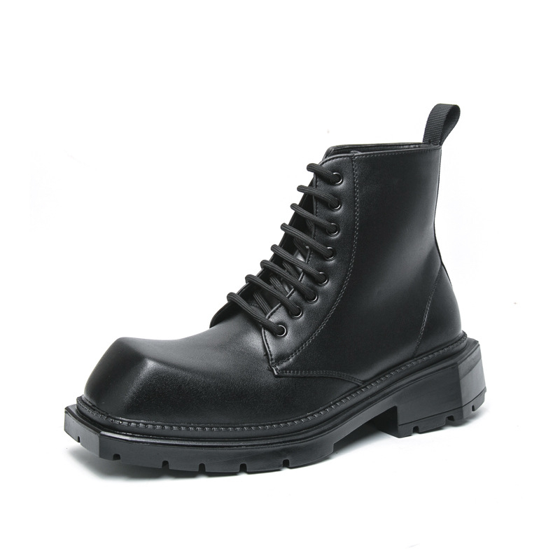 Férfi őszi és téli 2024-es magas szárú, alkalmi, brit retró divatmárka, magasságnövelő, nagyfejű bőr csizma férfiaknak, plus size Martin csizma