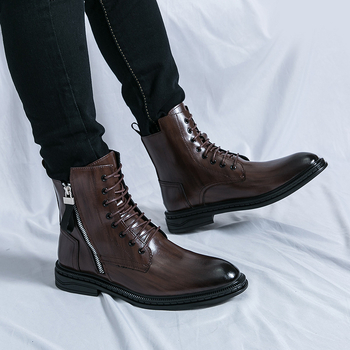 Martin Boots férfi bőrcipők 2024 új rövid csizmák tavaszi és őszi egyszínű csizmák oldalsó cipzáras mindenféle brit stílusú plus size csizmák férfi cipők