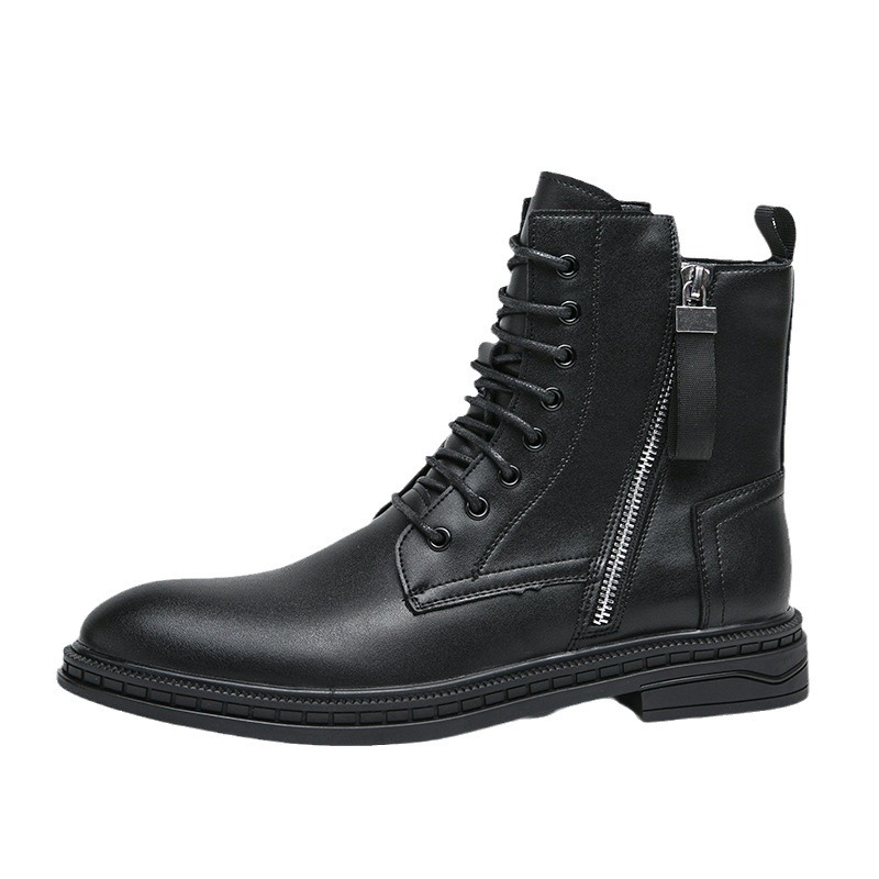 Martin Boots férfi bőrcipők 2024 új rövid csizmák tavaszi és őszi egyszínű csizmák oldalsó cipzáras mindenféle brit stílusú plus size csizmák férfi cipők