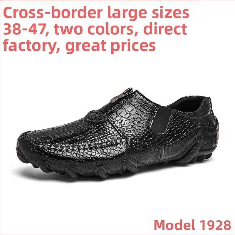 Vīriešu apavi ar lieliem izmēriem, slaidi, pavasara, jauni, astoņkāju pupiņu formas, viegli, moderni, krokodila formas apavi.