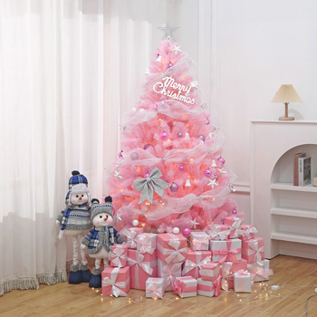 ✅ Ροζ χριστουγεννιάτικο δέντρο Πακέτο σπιτιού Διακοσμήσεις παραθύρων Διαδίκτυο Διασημότητες Στυλ Διάταξη σκηνής Όμορφη παρτίδα χριστουγεννιάτικων διακοσμήσεων