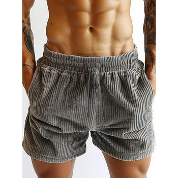 Ανδρικό σορτς με ριμπ ύφανση κανονικής εφαρμογής Cross-Border, άνετο, αναπνεύσιμο, casual