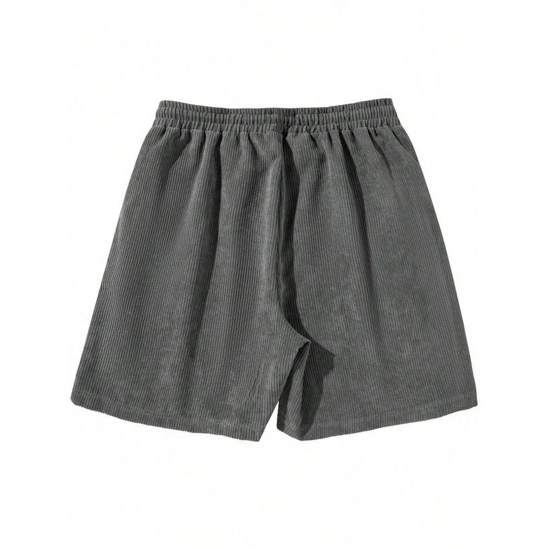 Ανδρικό σορτς με ριμπ ύφανση κανονικής εφαρμογής Cross-Border, άνετο, αναπνεύσιμο, casual