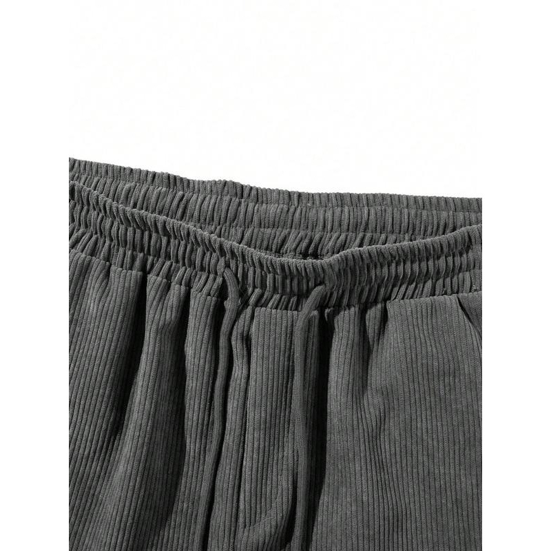 Ανδρικό σορτς με ριμπ ύφανση κανονικής εφαρμογής Cross-Border, άνετο, αναπνεύσιμο, casual