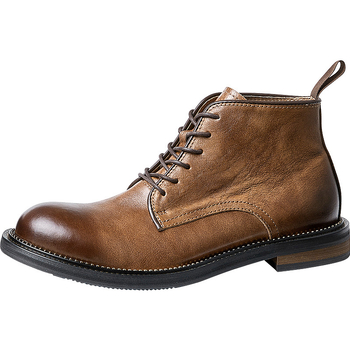 Φθινοπωρινές και Χειμερινές Κοντές Μπότες από Γνήσιο Δέρμα, Νέες Ανδρικές Μπότες, Μπότες Martin, Βρετανικές, Ευρωπαϊκές και Αμερικανικές, Ρετρό, Δερμάτινα Παπούτσια, Casual, Υψηλής Ποιότητας, Παράδοση